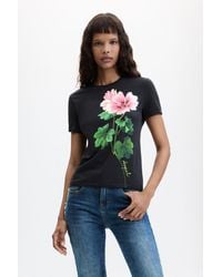Desigual - Floral Printed T-Shirt, Cotton - Lyst