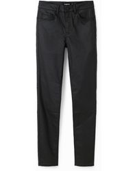 Desigual - Leather-Effect Trousers, Polyurethane - Lyst