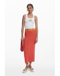 Desigual - Wave Texture Midi Skirt - Lyst