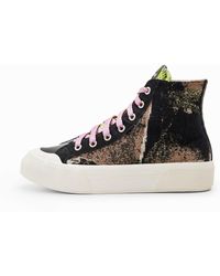 Desigual - High-Top Patchwork Sneakers - Lyst