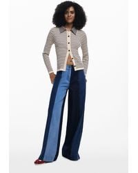 Desigual - Wide Leg Jeans With Panels - Lyst