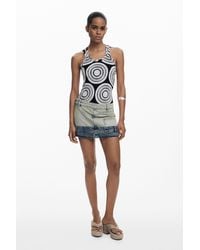 Desigual - Falda Mini Doble Cintura - Lyst