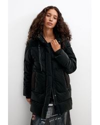 Desigual - Long Padded Coat, Polyurethane - Lyst
