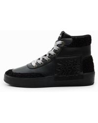 Desigual - Faux-Sheepskin High-Top Sneakers - Lyst