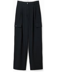 Desigual - Pantalon Cargo Ample, Noir - Lyst