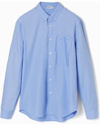 Desigual - Patchwork-Popeline-Hemd, Baumwolle, Blau - Lyst