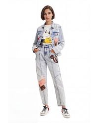 Desigual - Relaxed Jeans Featuring Disney's Mickey Mouse, Cotton - Lyst