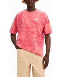 Desigual - Printed T-Shirt With Gradient Effect, Cotton - Lyst