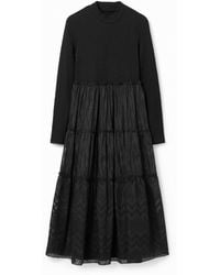 Desigual - Combination Midi Dress, Polyester - Lyst
