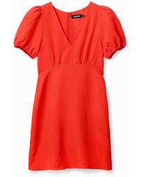 Desigual - Short Puff-Sleeve Dress - Lyst