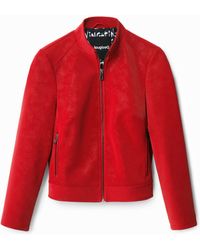 Desigual - Suede-Effect Jacket, Polyurethane - Lyst