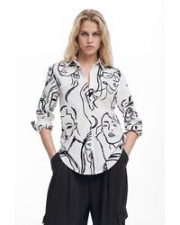 Desigual - Shirt With Face Print, Cotton - Lyst