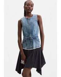 Desigual - Sleeveless Denim Dress 100% Cotton - Lyst