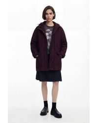 Desigual - Floral Patch Hooded Parka - Lyst