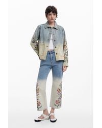 Desigual - Floral Culotte Jeans - Lyst
