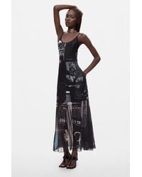 Desigual - Printed Strappy Dress, Polyester - Lyst