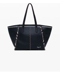 Desigual - Large Shopper Bag With Stitching - Lyst