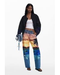 Desigual - Sunset Denim Trousers, Cotton - Lyst