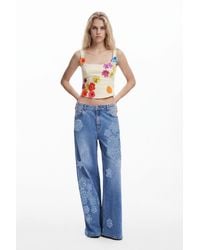 Desigual - Tyler Mcgillivary Floral Corset Blouse, Cotton - Lyst