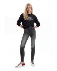 Desigual - Embroidered Skinny Push-Up Jeans, Cotton - Lyst