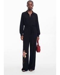 Desigual - Lily Belt Jumpsuit, Viscose - Lyst