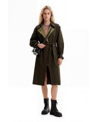 Desigual - Oversize Belted Trench Coat, Cotton - Lyst