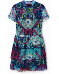 Desigual - Christian Lacroix Short Layered Dress, Polyester - Lyst