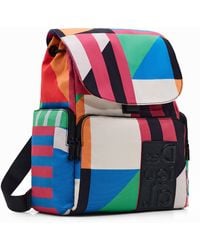 Desigual - Large Geometric Backpack, Polyester - Lyst