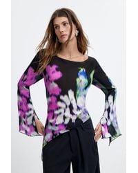 Desigual - Asymmetric Printed Blouse M. C. Lacroix, Viscose - Lyst