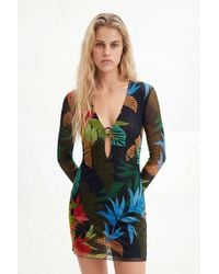 Desigual - Tropical Tulle Mini Dress, Polyester - Lyst