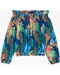Desigual - Printed Blouse With Boat Neckline, Viscose - Lyst