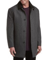 Calvin Klein Wool Big & Tall Mayden Overcoat in Black for Men | Lyst