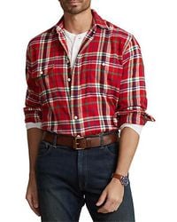 Polo Ralph Lauren - Big & Tall Plaid Flannel Sport Shirt - Lyst