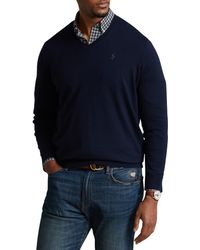 Polo Ralph Lauren - Big & Tall V-neck Merino Wool Sweater - Lyst