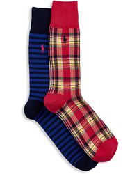 Polo Ralph Lauren - Big & Tall 2-pk Summer Plaid Stripe Socks - Lyst