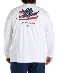 Columbia - Big & Tall Pfg Terminal Tackle Fins And Stripes Long-Sleeve T-Shirt - Lyst