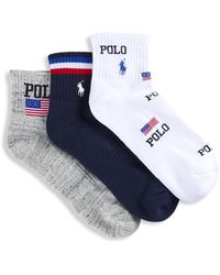 Polo Ralph Lauren - Big & Tall 3-pk Usa 1 4-top Sock - Lyst