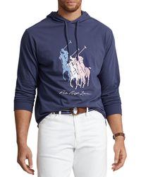 Polo Ralph Lauren - Big & Tall Big Pony Jersey Long-sleeve Hooded T-shirt - Lyst