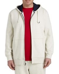 Nautica Big & Tall Basic Fleece Full-zip Hoodie - Gray