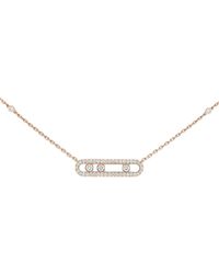 Messika Baby Move Pavé Necklace In Rose Gold And Diamond - Multicolor