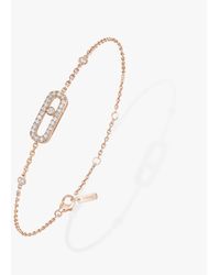 Messika Move Uno Pavé Bracelet In Rose Gold With Diamonds - Metallic