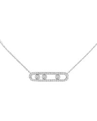 Messika Move Pavé Necklace In White Gold And Diamond - Multicolor