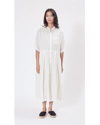 Pas De Calais Relaxed Fit Airy Dress In Ivory - White
