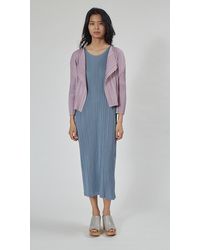 Issey Miyake Pleats Please Mellow Pleats Cardigan In Pink - Multicolor