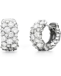 Paul Morelli Large Confetti Snap Hoop Earrings In White Gold With Diamonds - Metallic