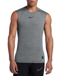 nike men's pro cool fitted sleeveless shirt