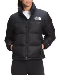the north face nuptse cropped jacket black