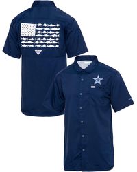 Columbia Dallas Cowboys Slick Tide Fish Navy T-shirt - Blue