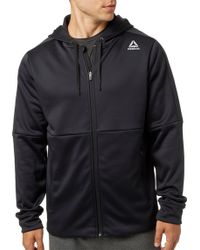 reebok men's performance fleece full zip hoodie