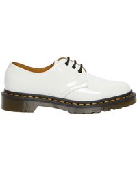 Dr. Martens 1461 Patent Croc Emboss Leather Shoes in White | Lyst